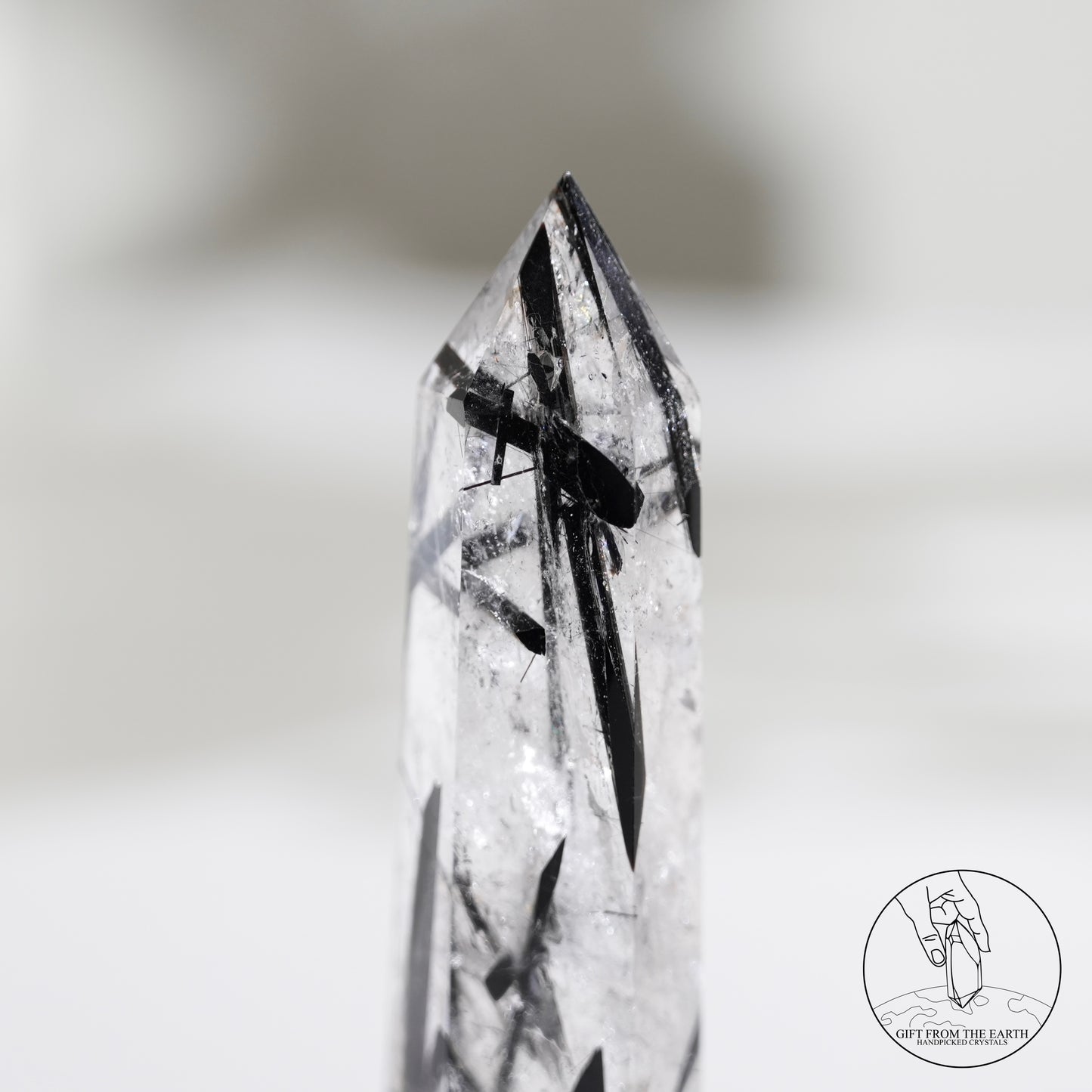 Blue needle quartz sphere