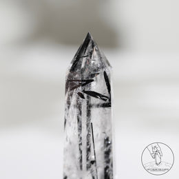 Clear Quartz Tower Black Tourmalinewith