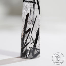 Clear Quartz Tower Black Tourmalinewith