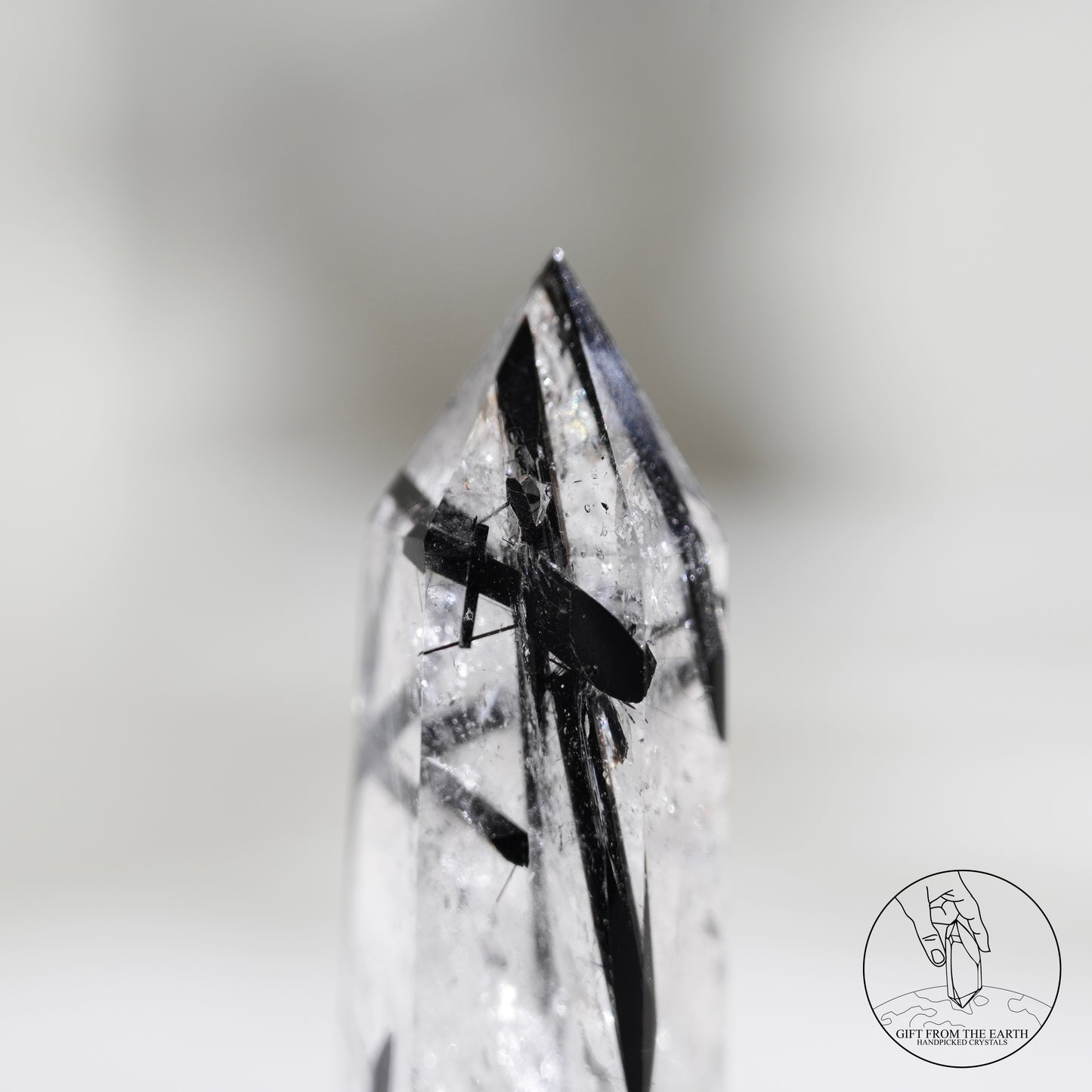 Blue needle quartz sphere