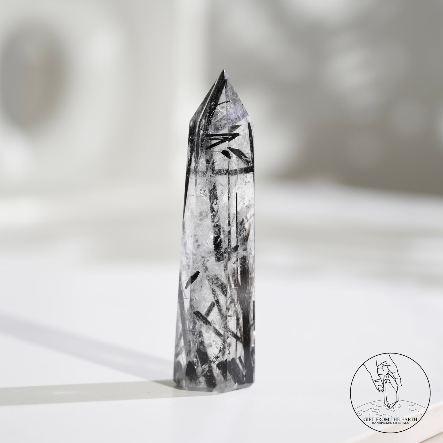 Blue needle quartz sphere