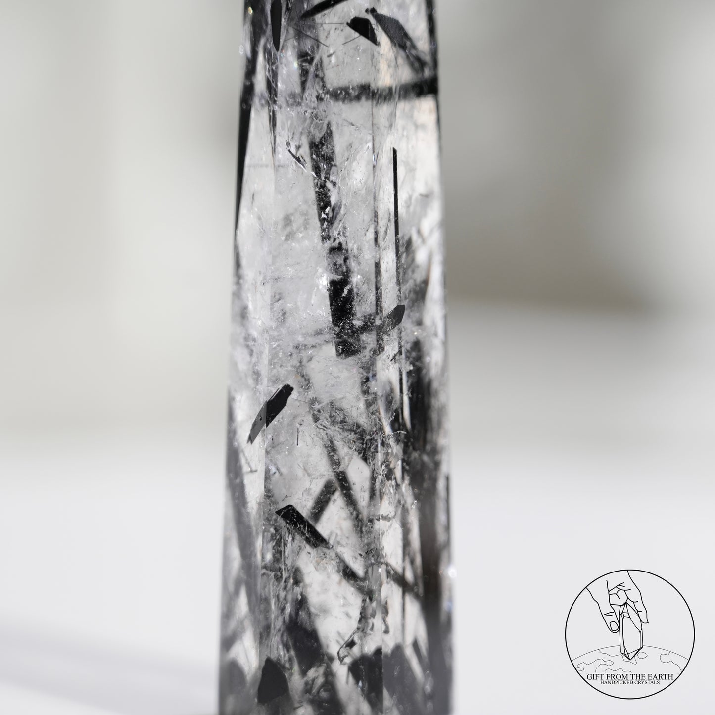 Blue needle quartz sphere