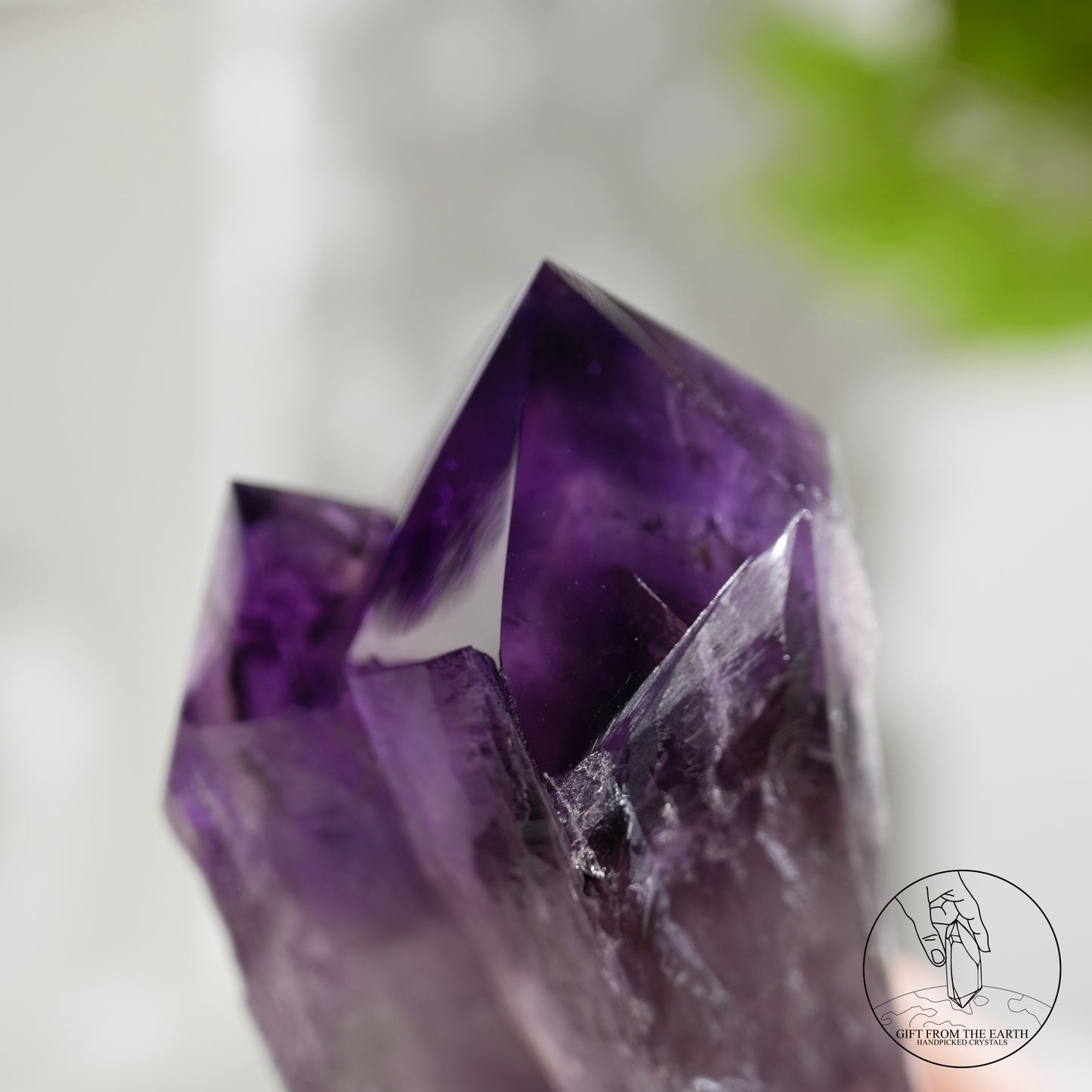 半打磨雙生紫水晶權杖