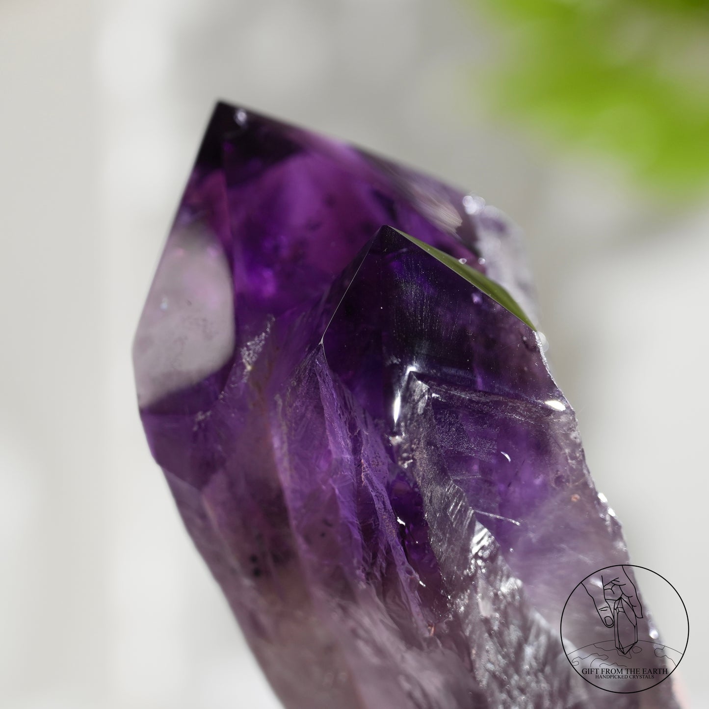 半打磨雙生紫水晶權杖