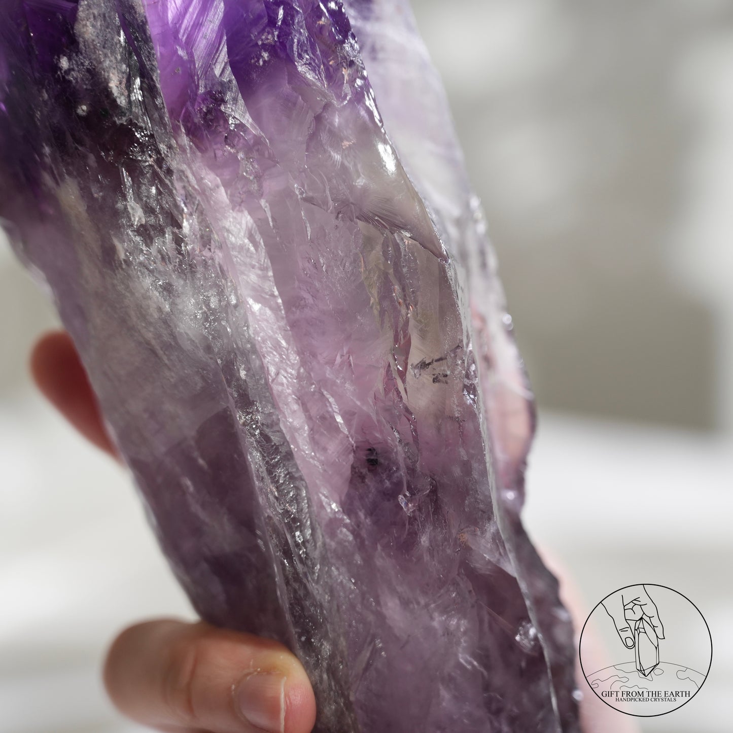 半打磨雙生紫水晶權杖