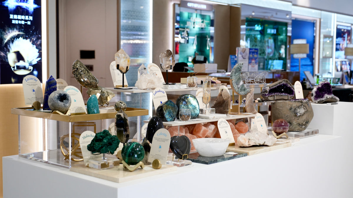 GFE crystal display at Lane Crawford Hong Kong · Times Square