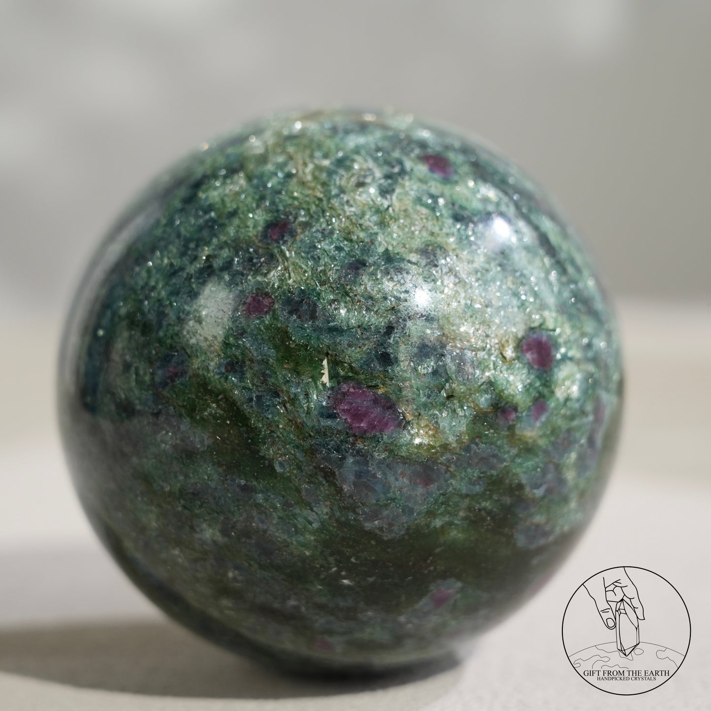 Red-green-blue tourmaline association sphere