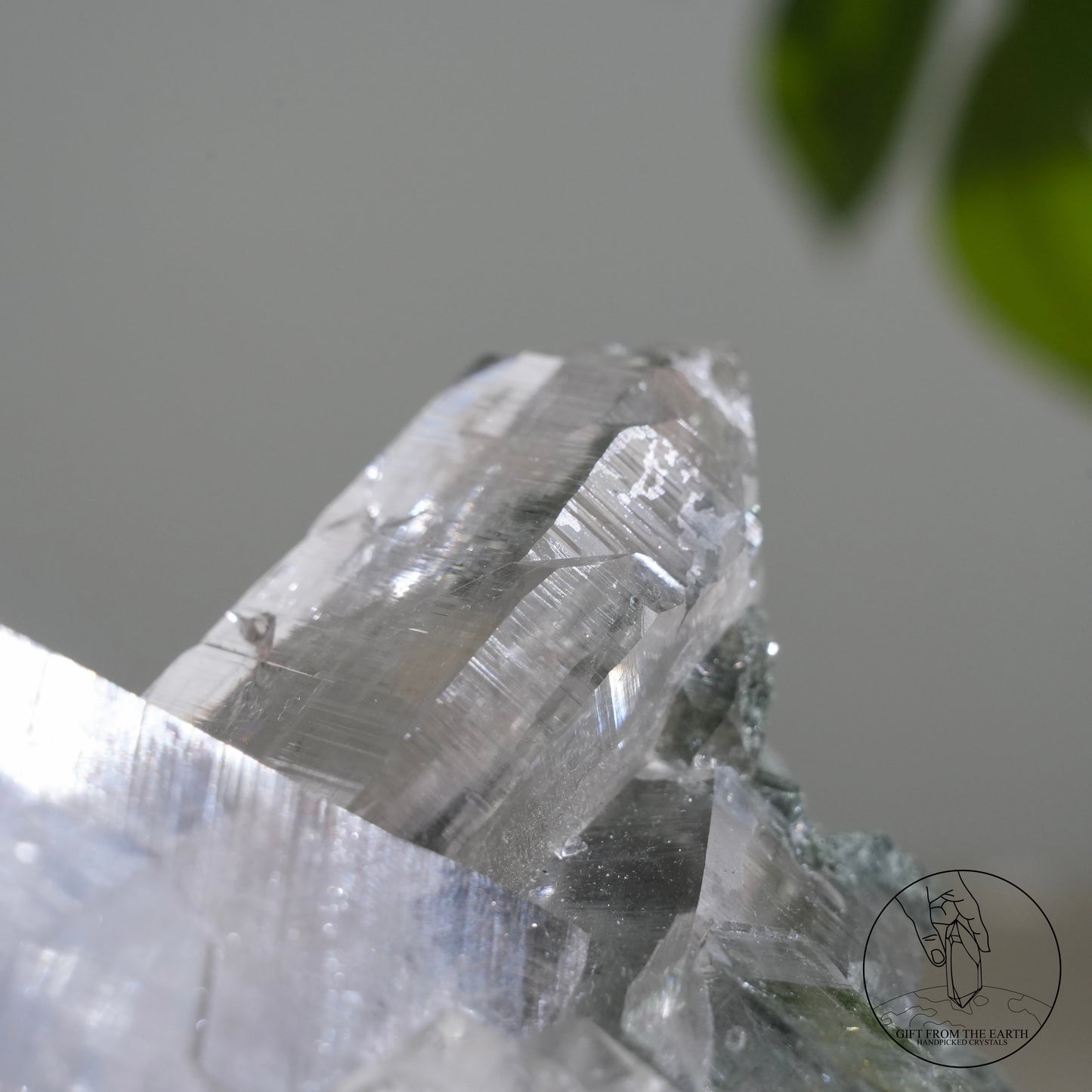 喜馬拉雅十字雙生白水晶簇綠幽靈金鈦晶共生