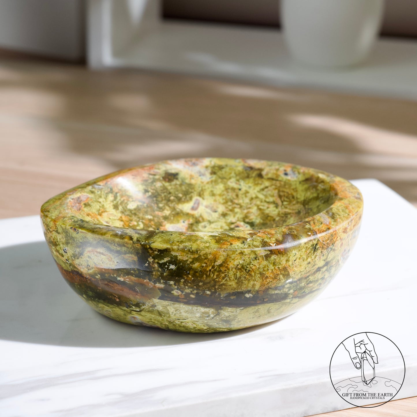 Green opal bowl