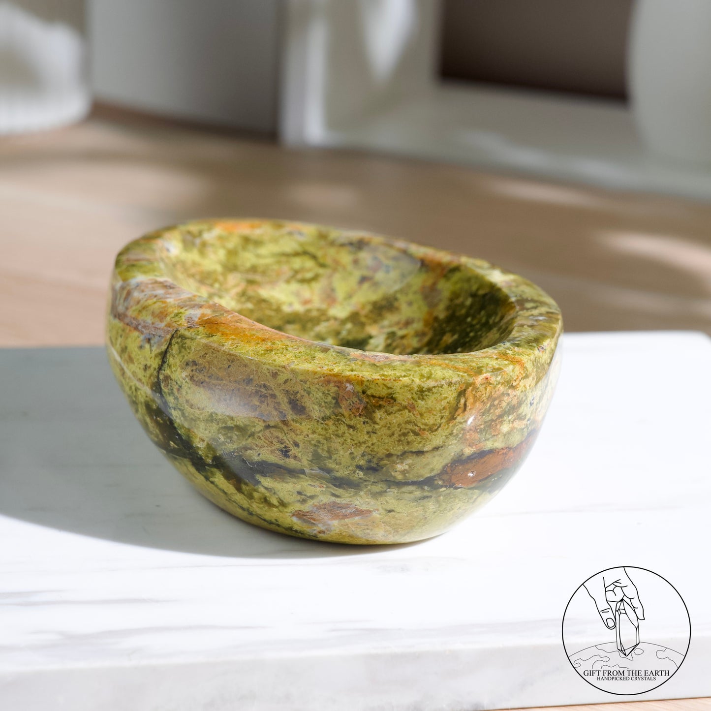 Green opal bowl