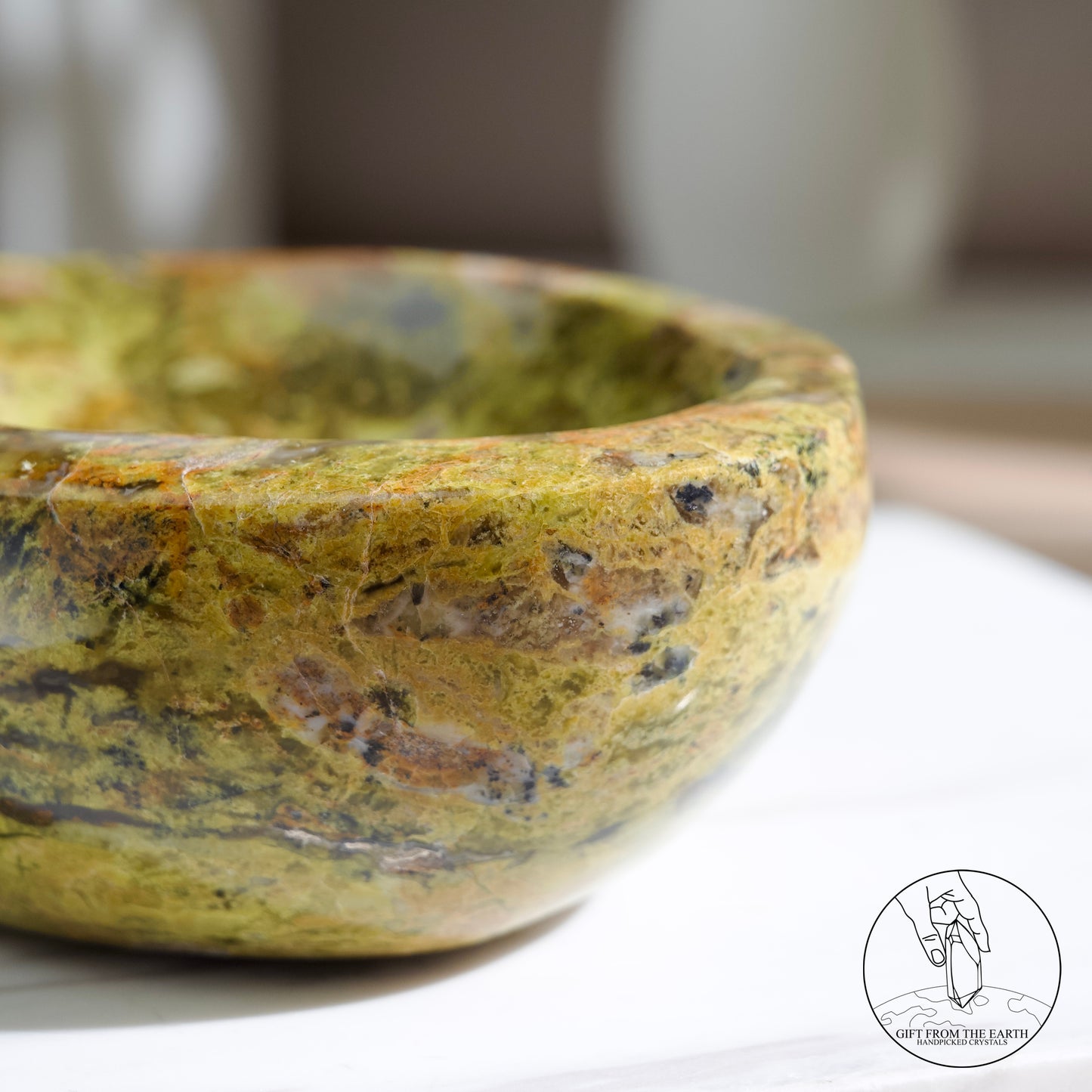 Green opal bowl