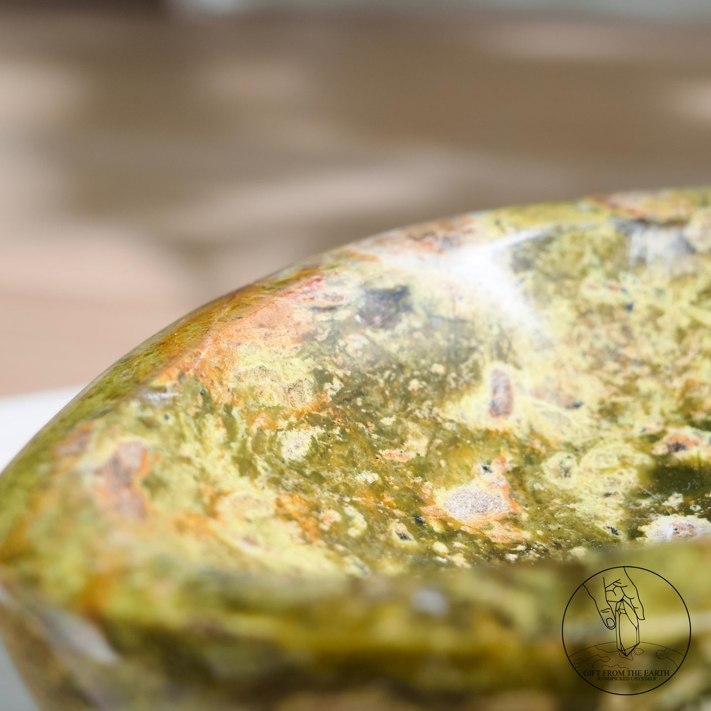 Green opal bowl