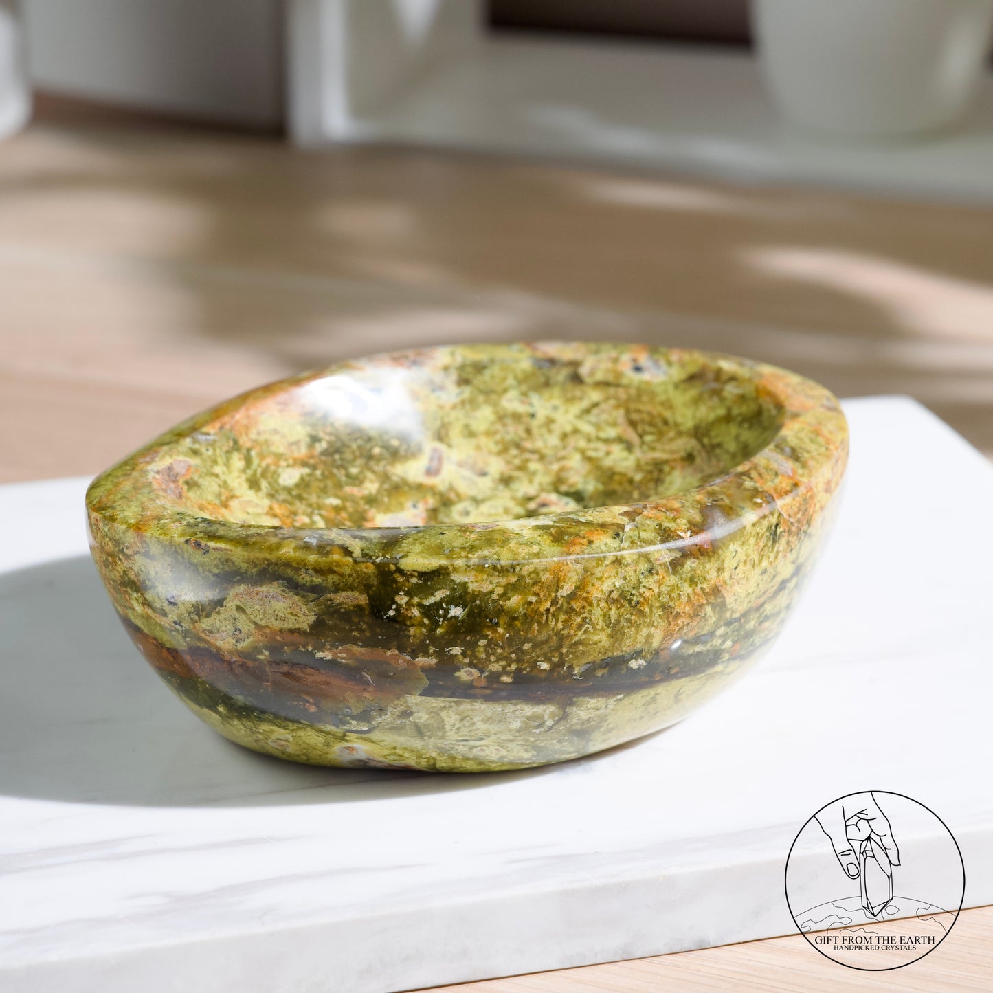 Green opal bowl
