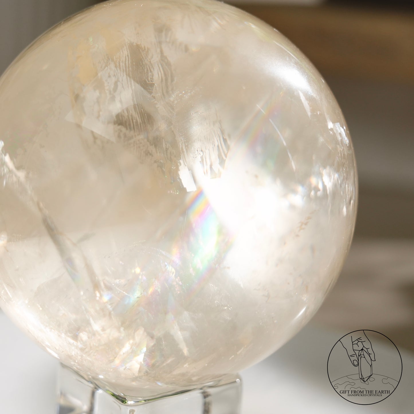 彩虹黃方解石球