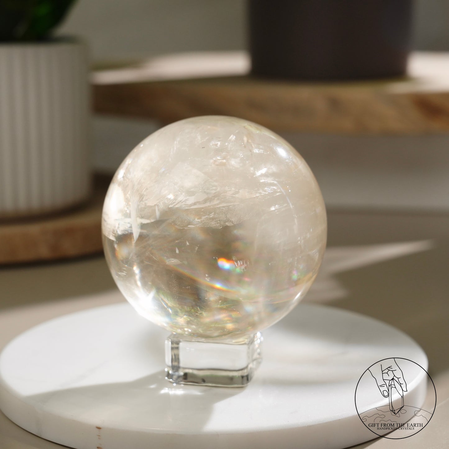 彩虹黃方解石球