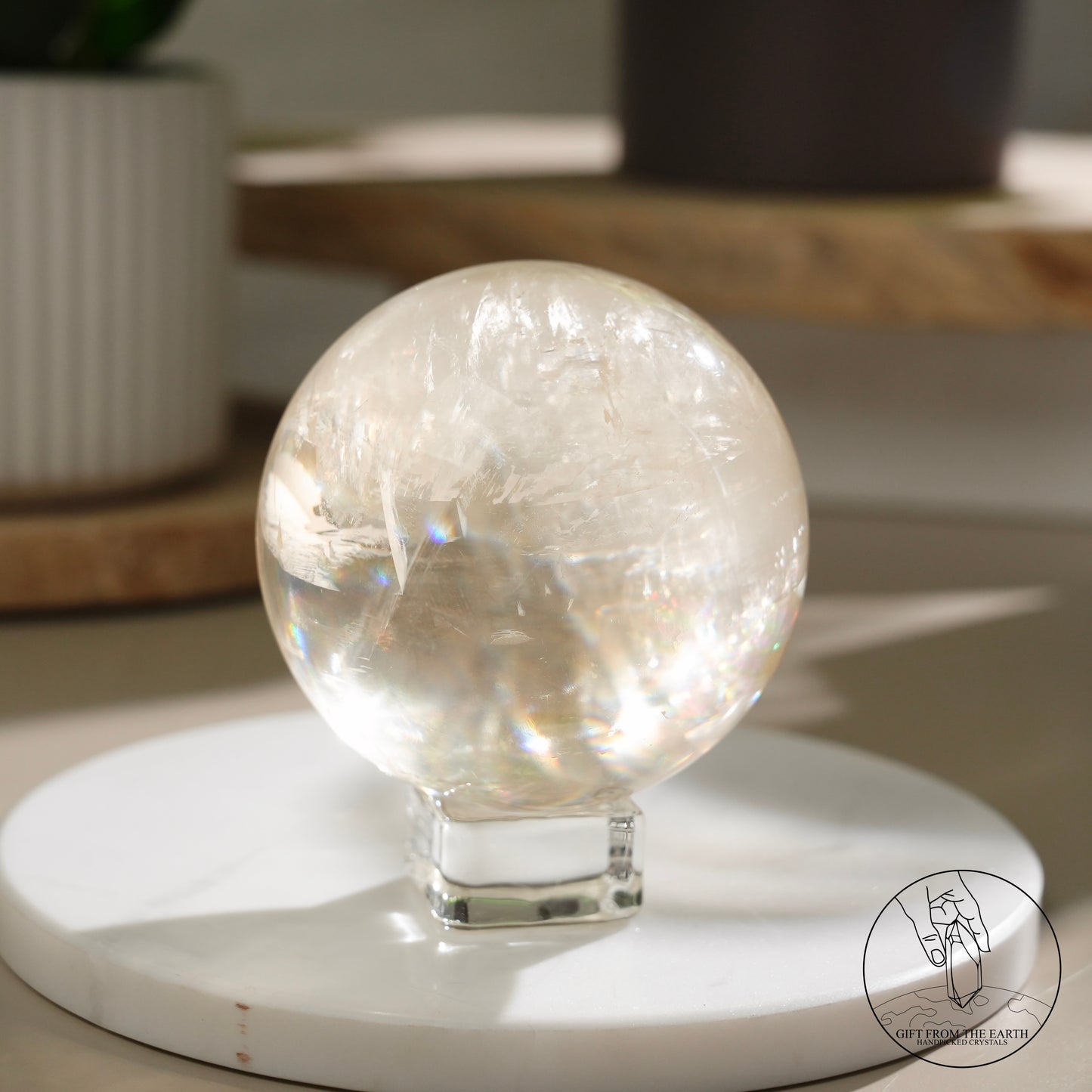 彩虹黃方解石球