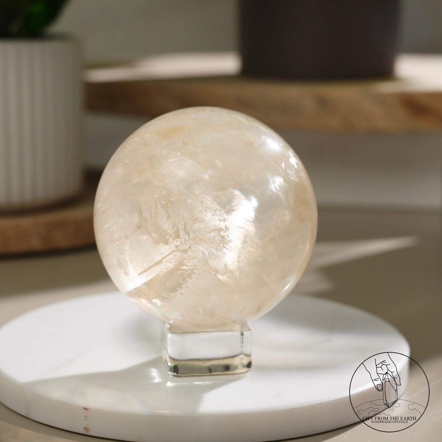 彩虹黃方解石球