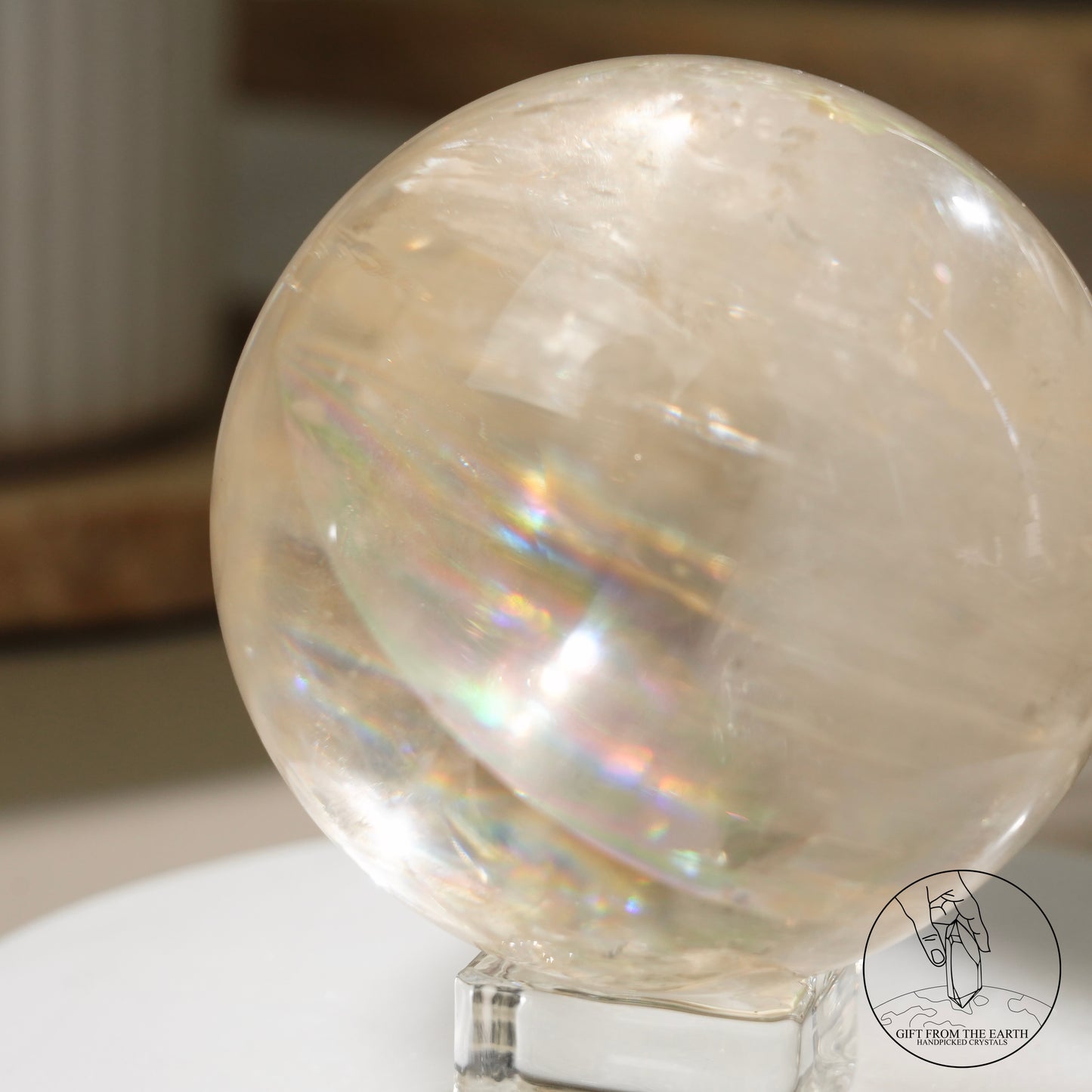 彩虹黃方解石球