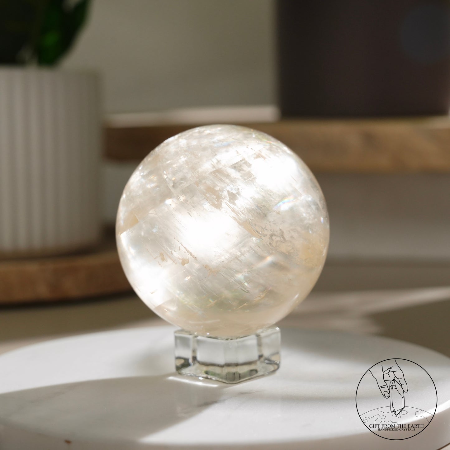 彩虹黃方解石球