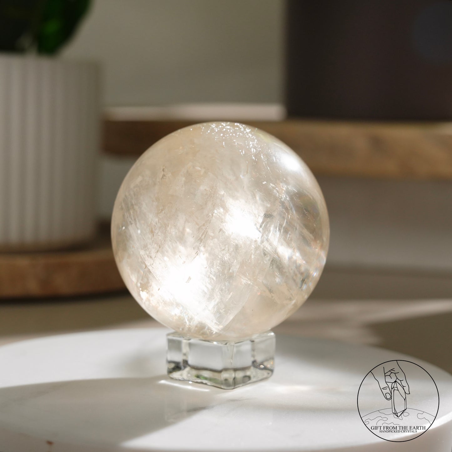 彩虹黃方解石球