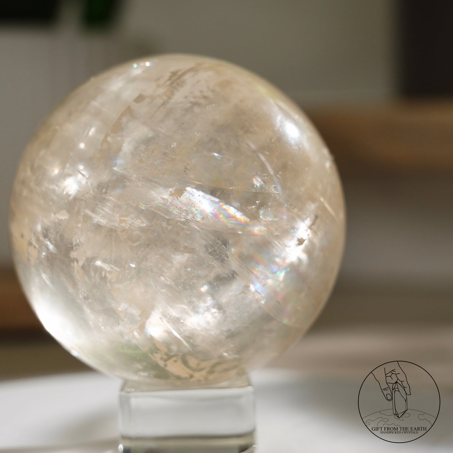 彩虹黃方解石球