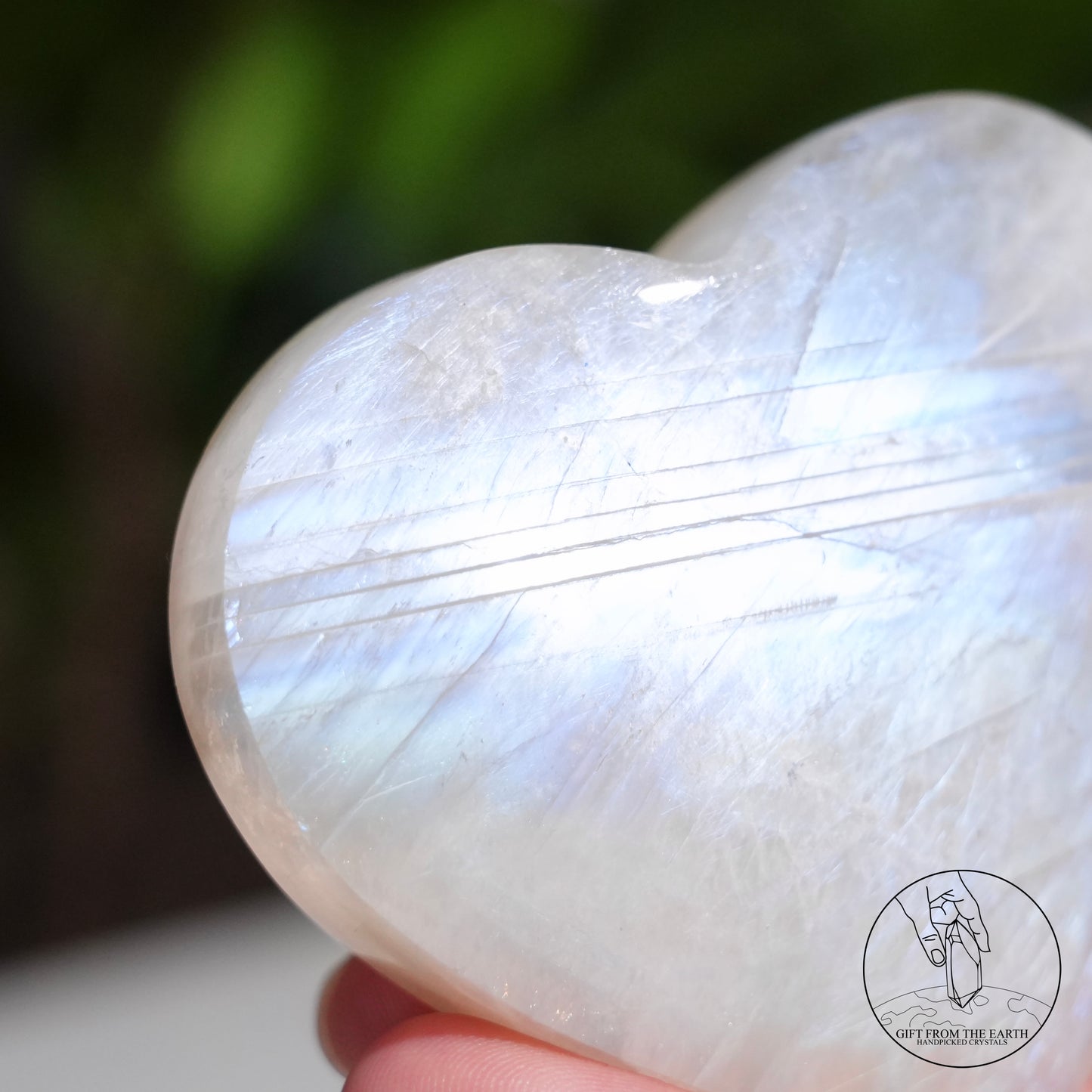Sri Lankan white moonstone heart