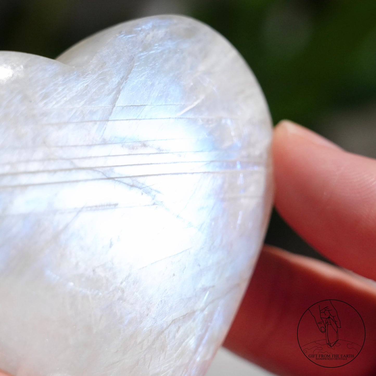 Sri Lankan white moonstone heart