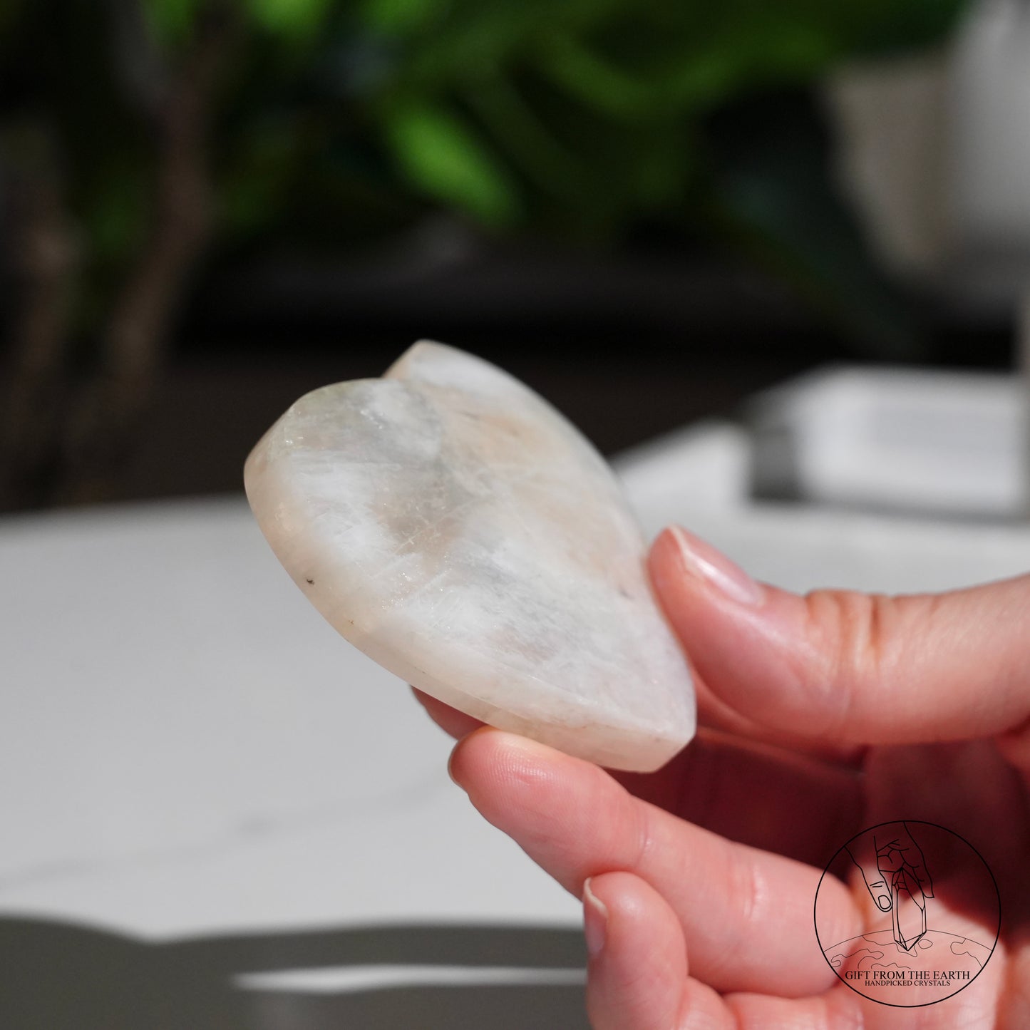 Sri Lankan white moonstone heart