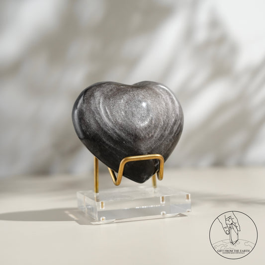 Golden obsidian heart