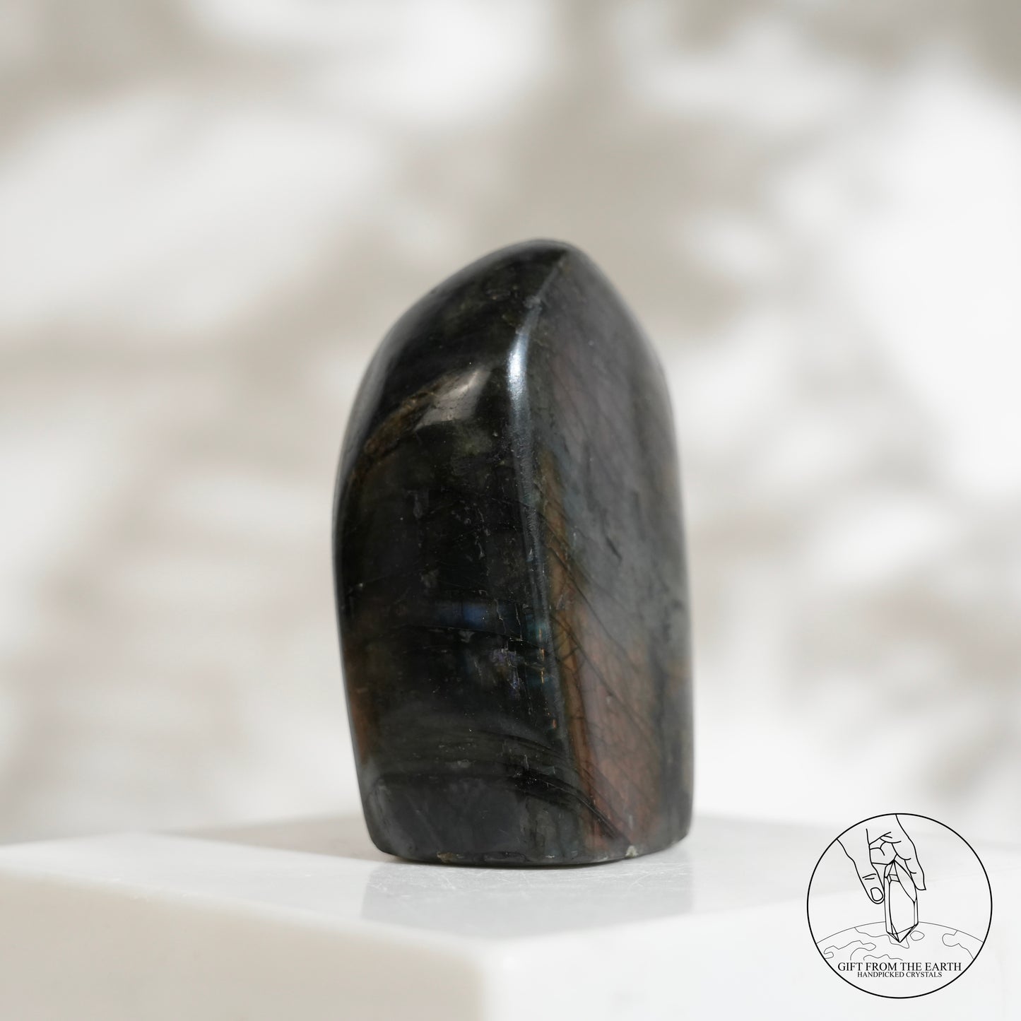 Double-sided flash purple-yellow labradorite