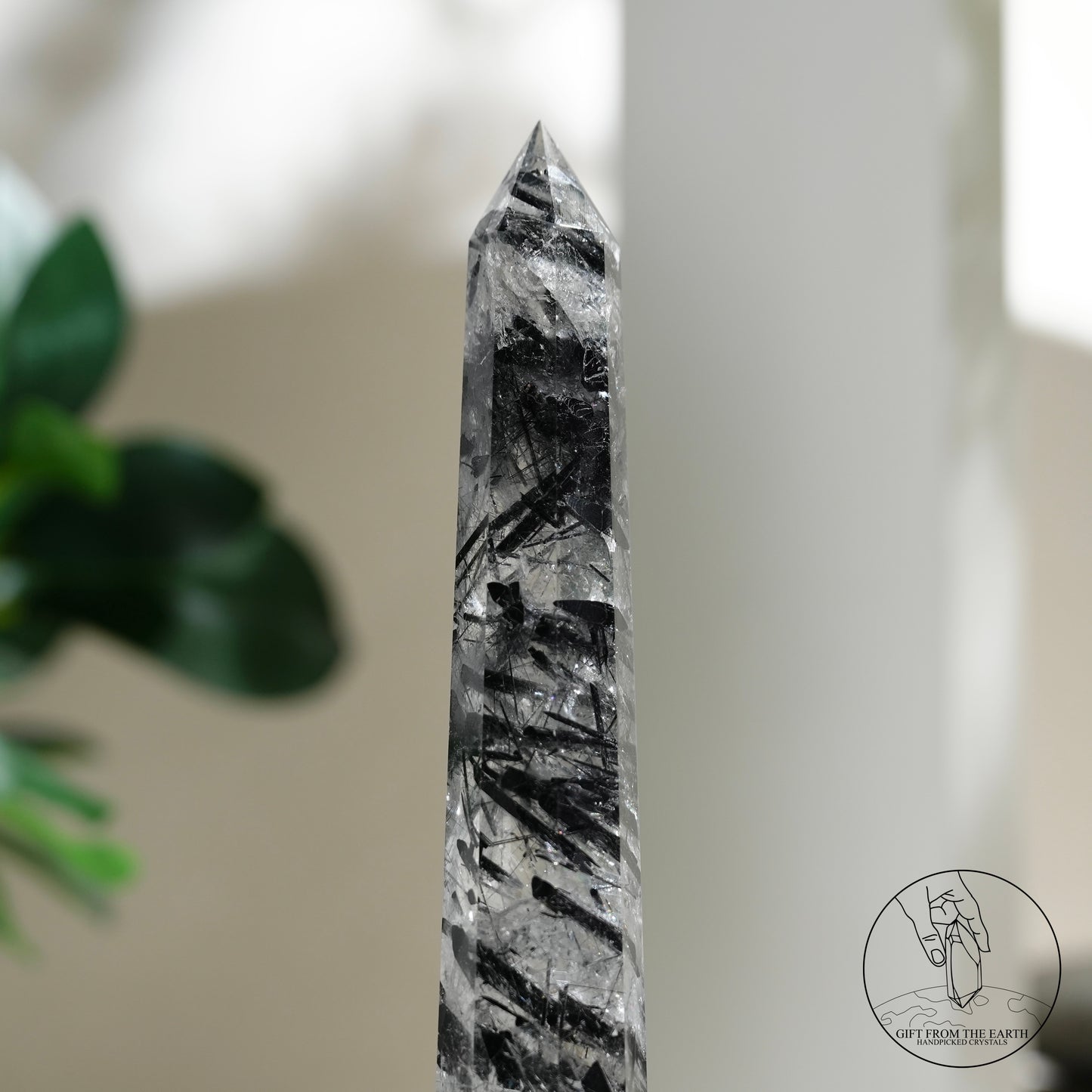 Blue needle quartz sphere