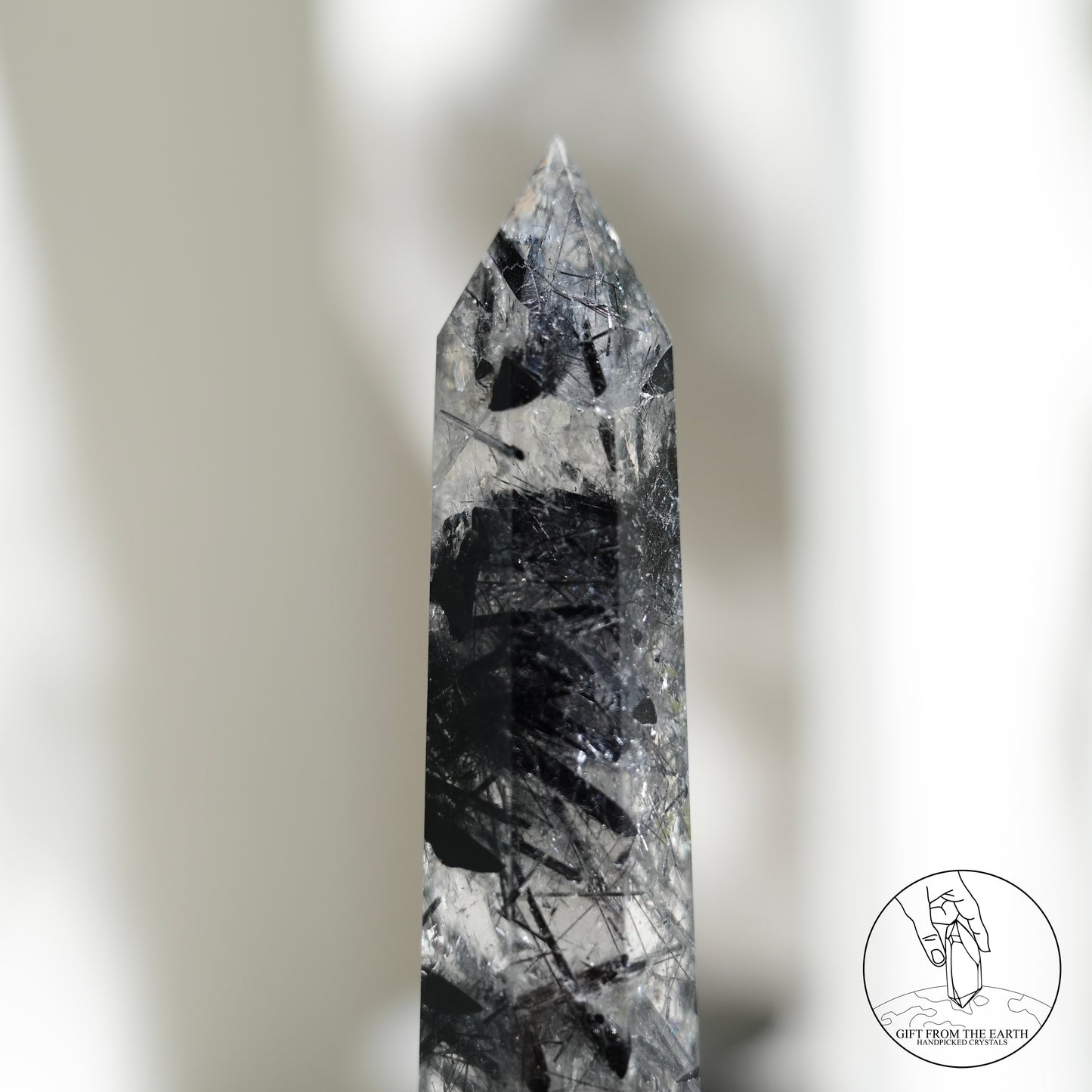 Blue needle quartz sphere