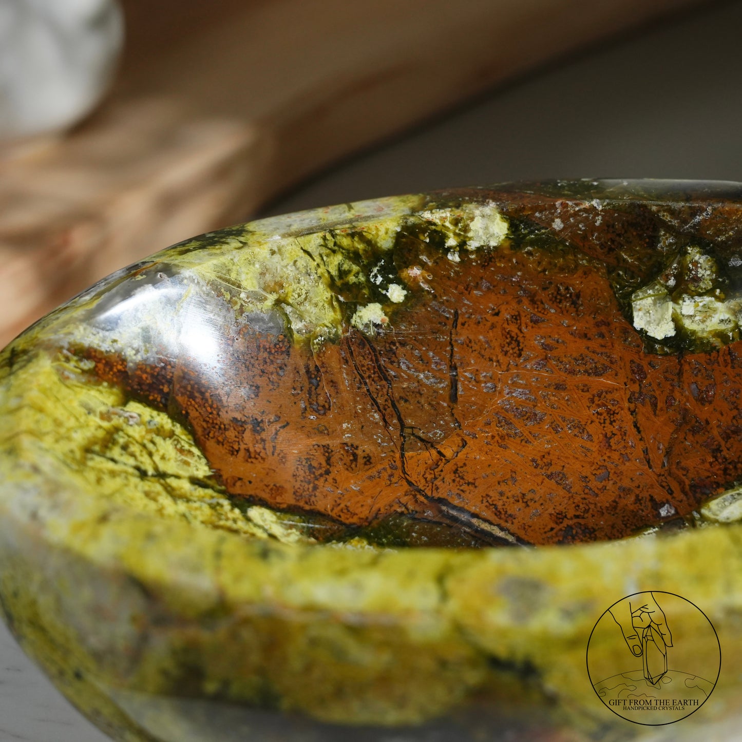 Green opal bowl