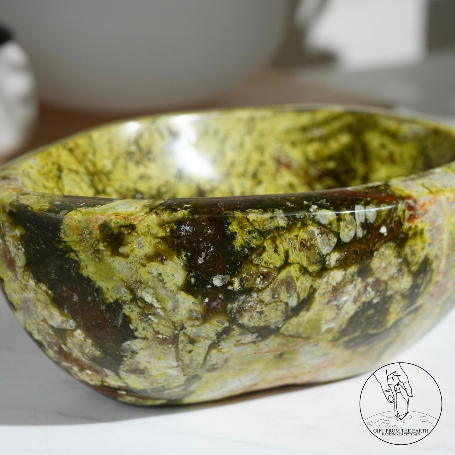 Green opal bowl