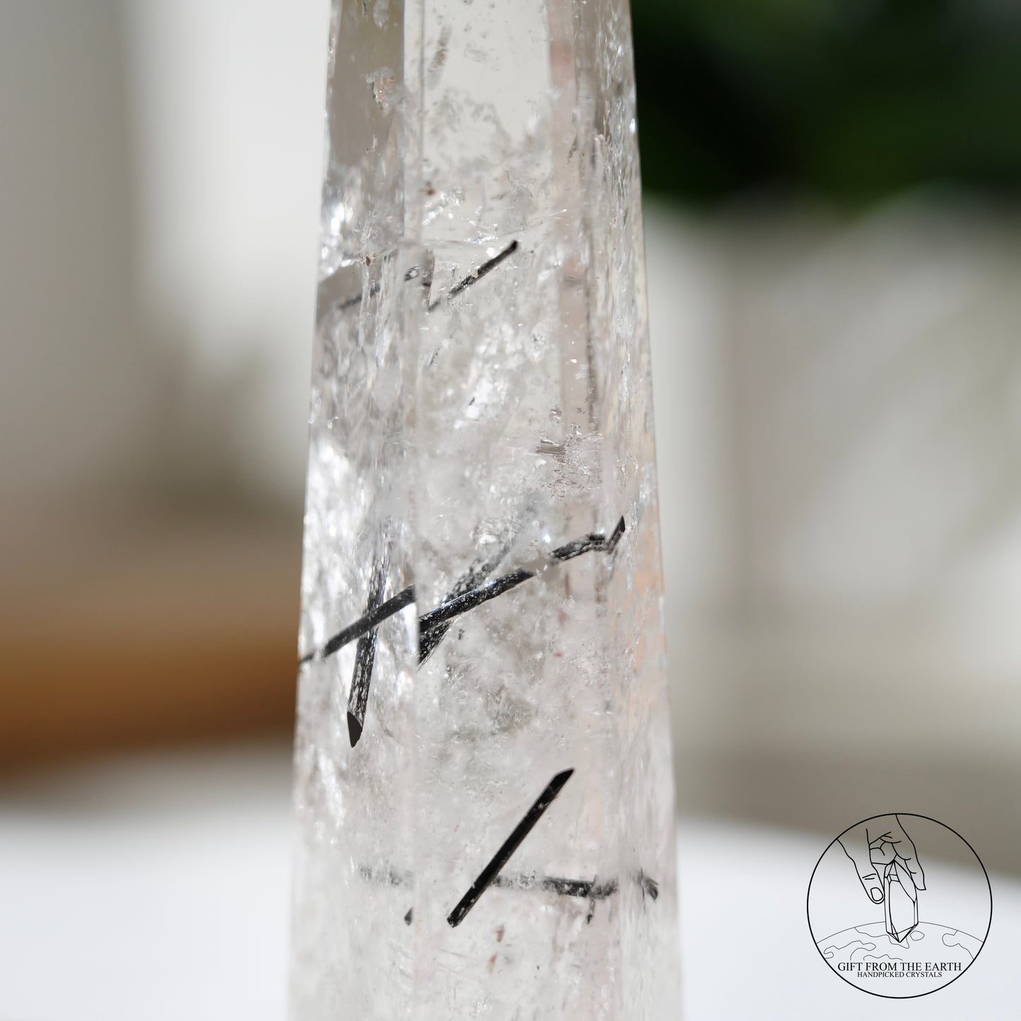 Blue needle quartz sphere