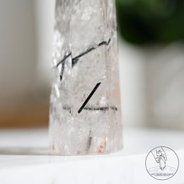 Clear Quartz Tower Black Tourmalinewith