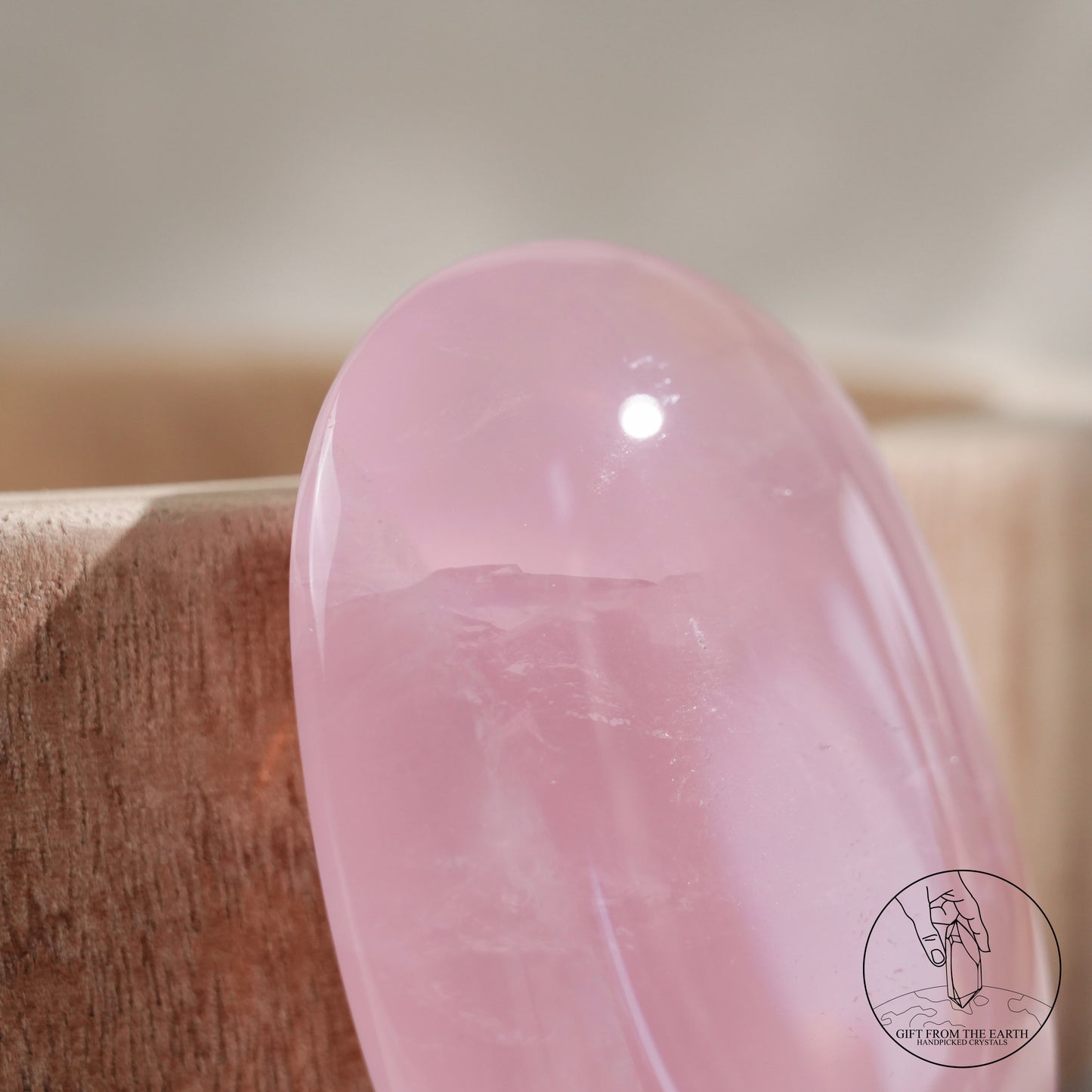 莫桑比克星光粉晶把件