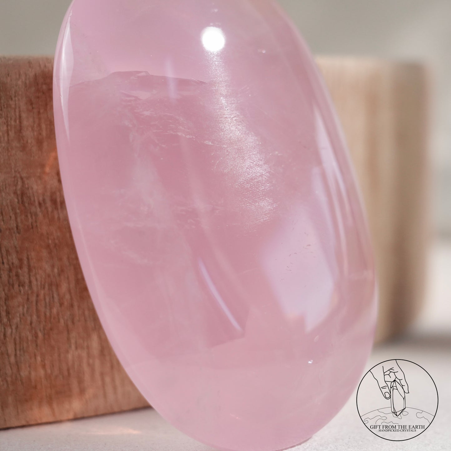 莫桑比克星光粉晶把件