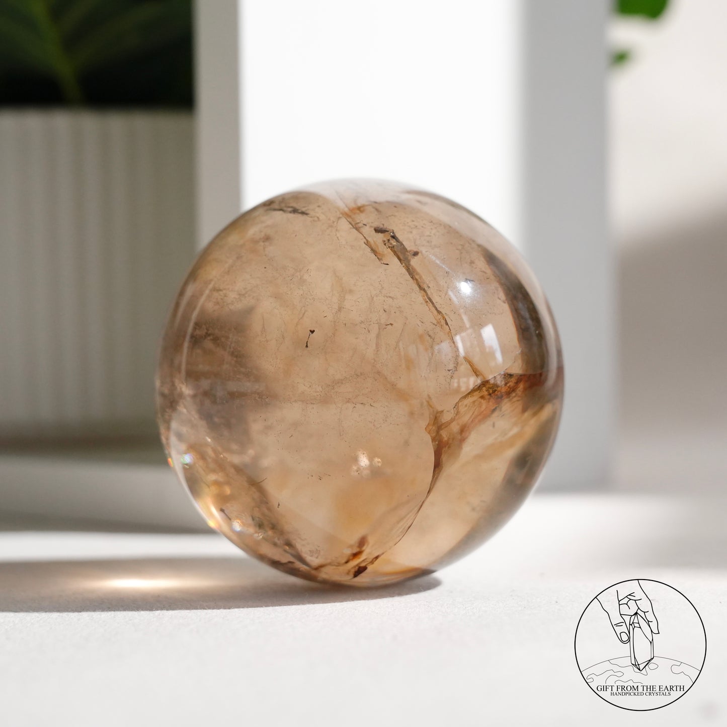 Smoky quartz sphere