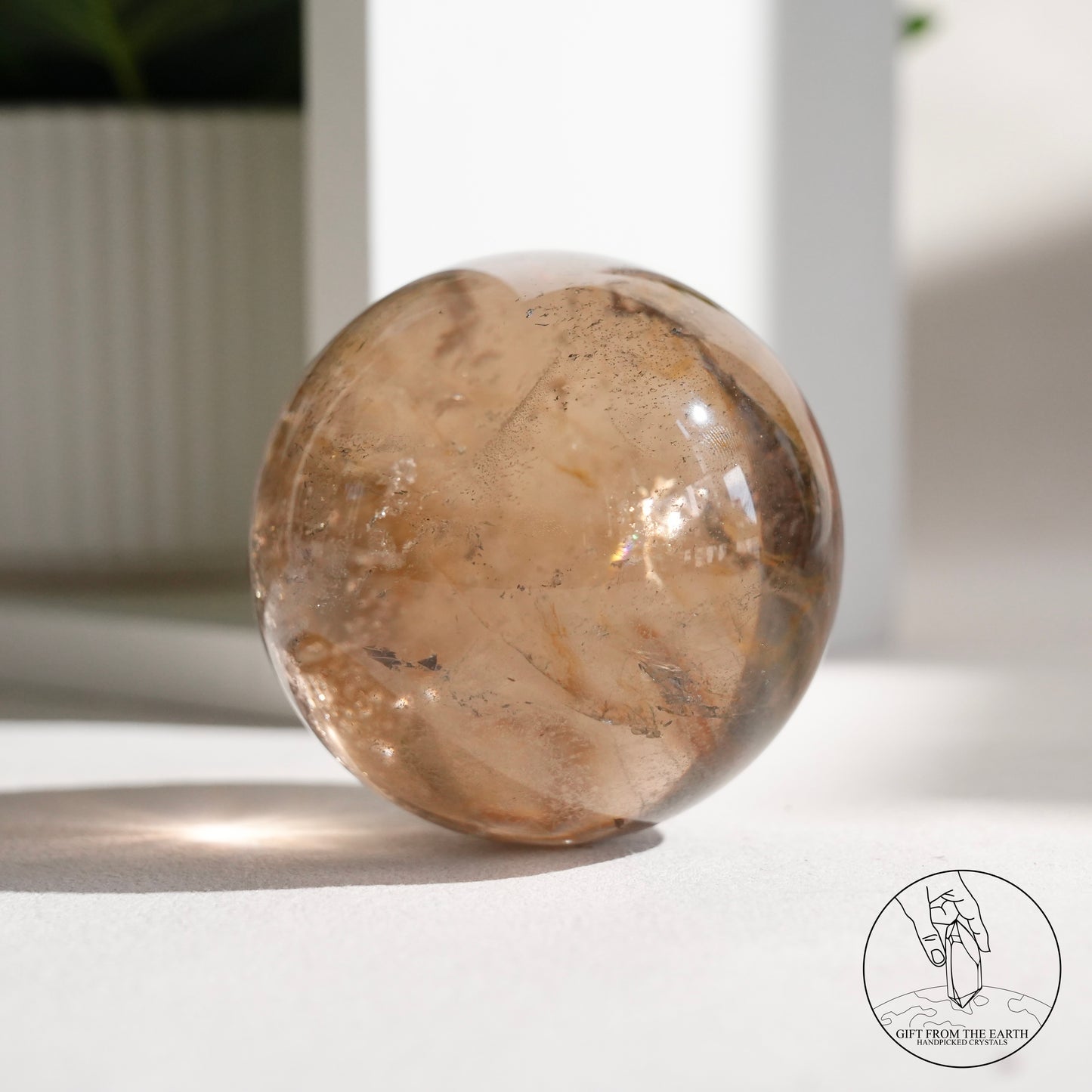 Smoky quartz sphere