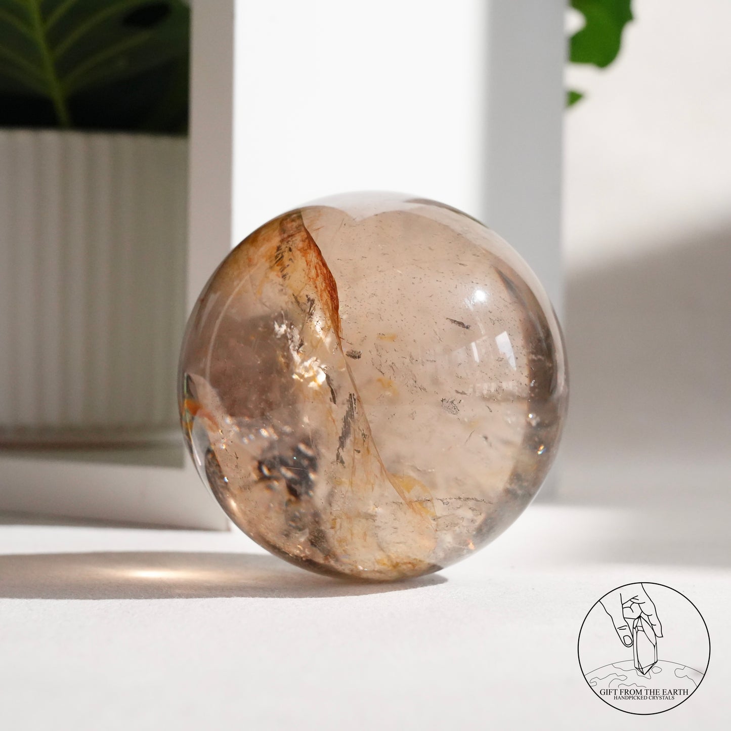 Smoky quartz sphere