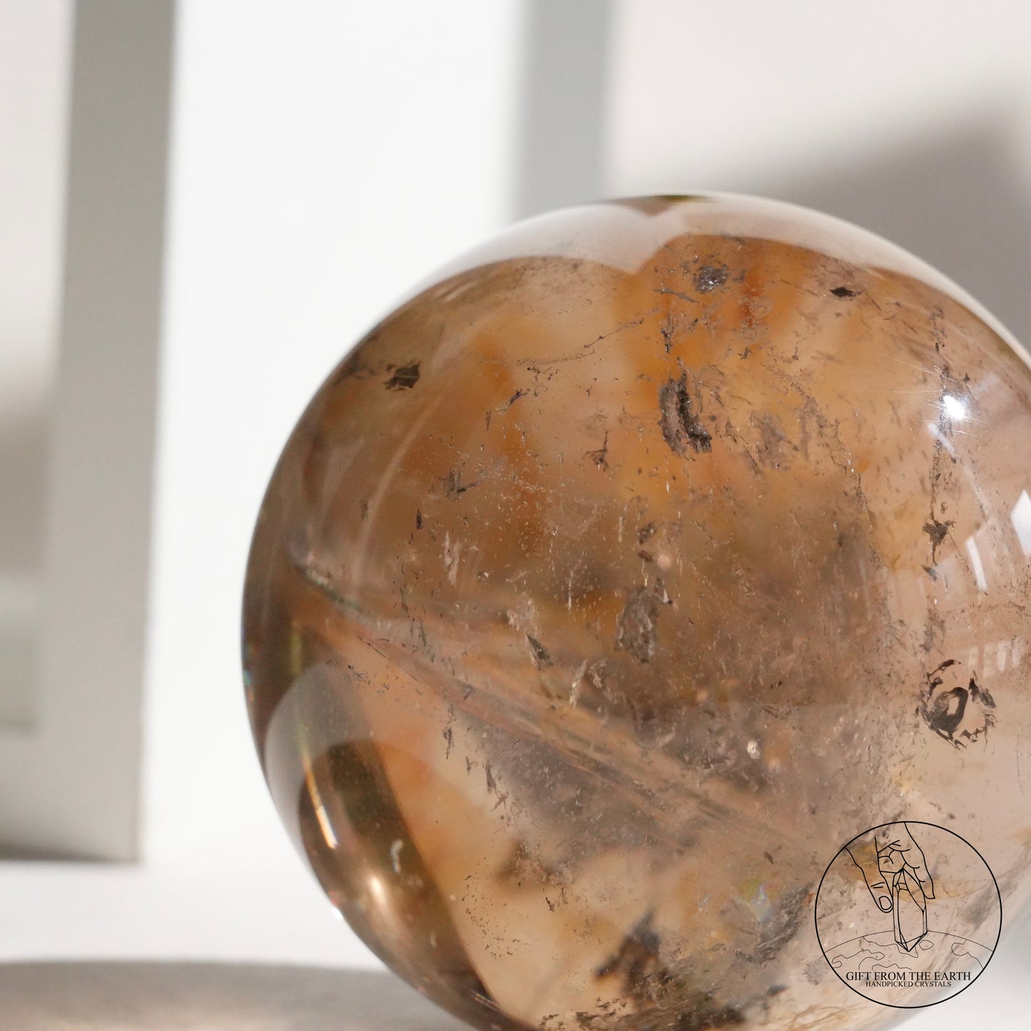 Smoky quartz sphere