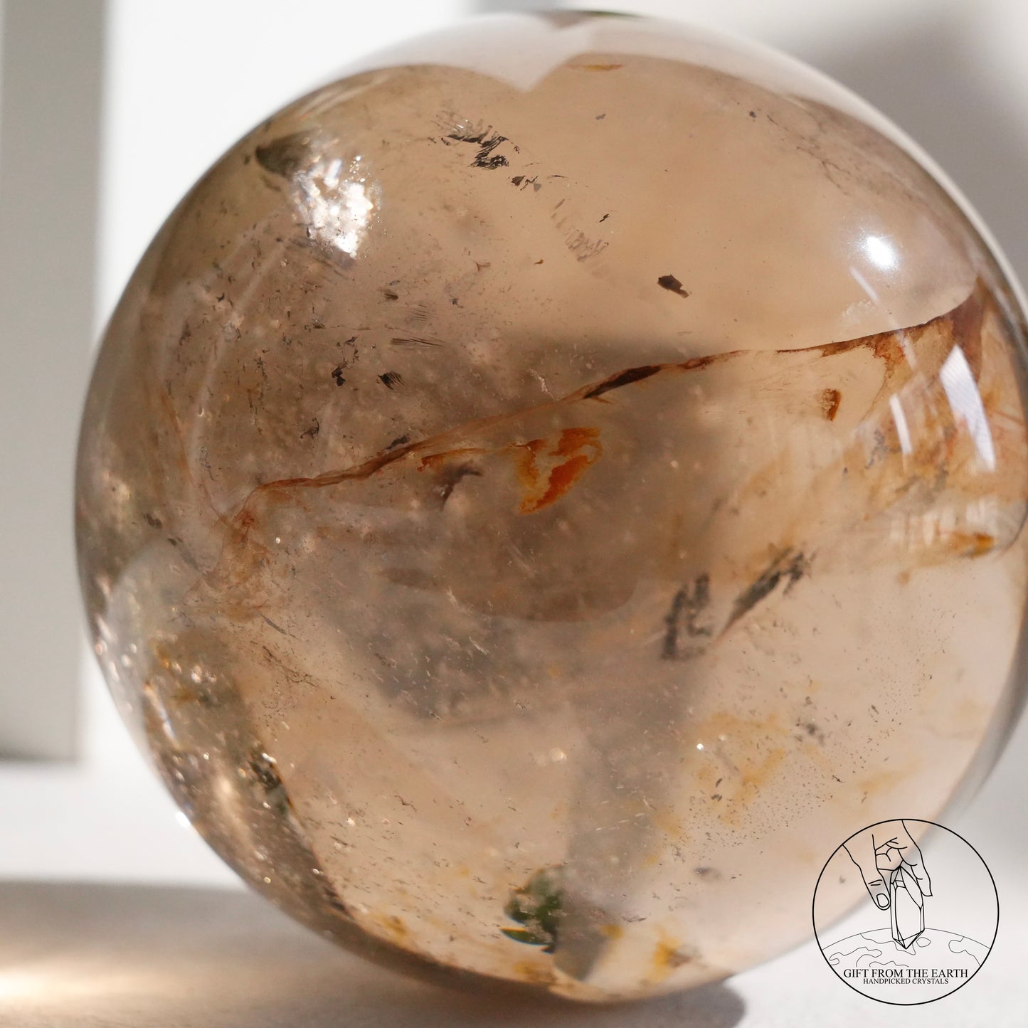 Smoky quartz sphere
