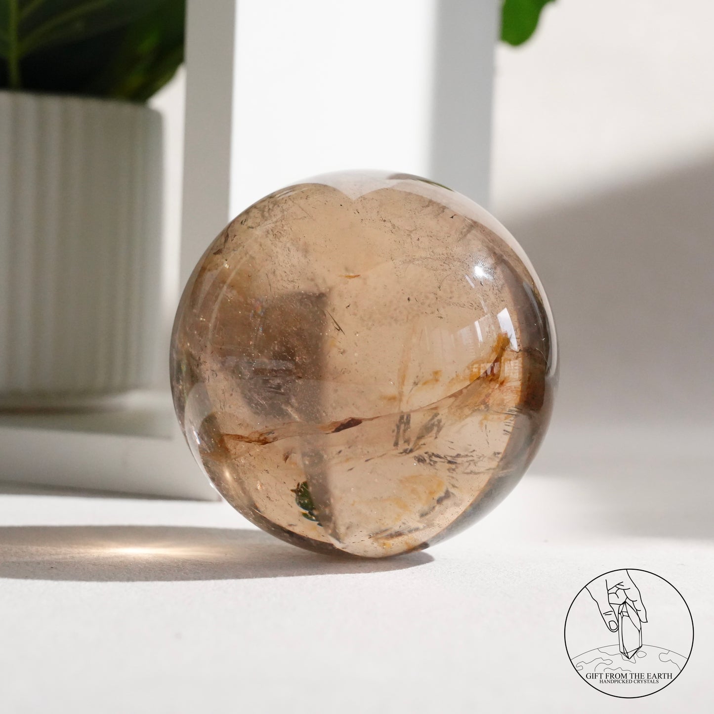 Smoky quartz sphere