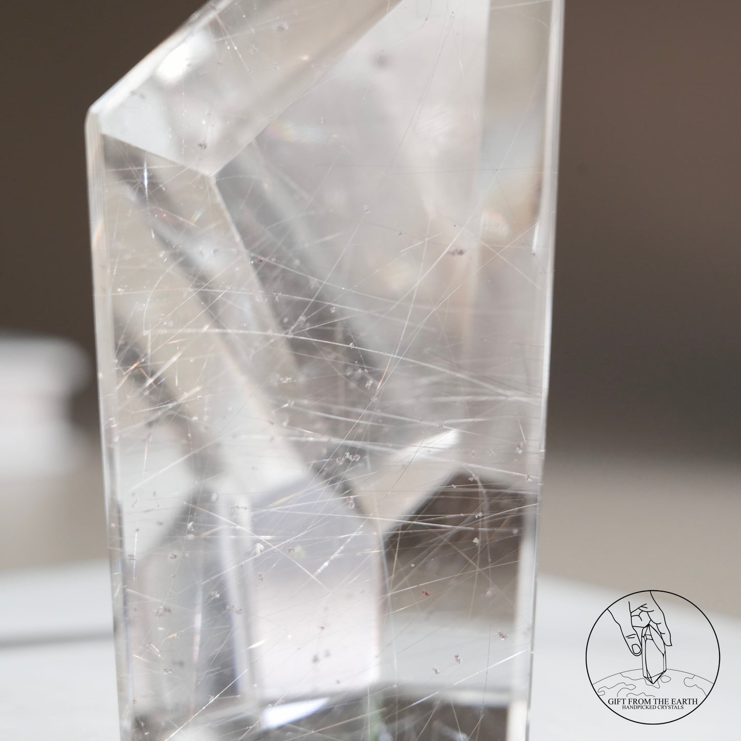 Silver rutilated quartz freeform