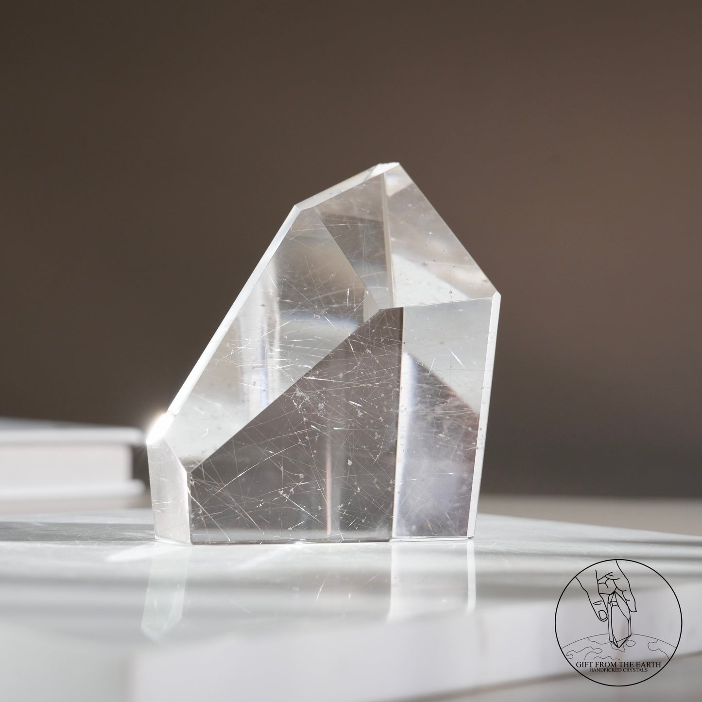 Silver rutilated quartz freeform