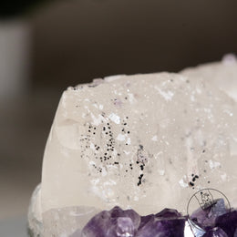 紫水晶簇白方解石共生（二次結晶）