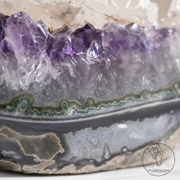 紫水晶簇白方解石共生（二次結晶）