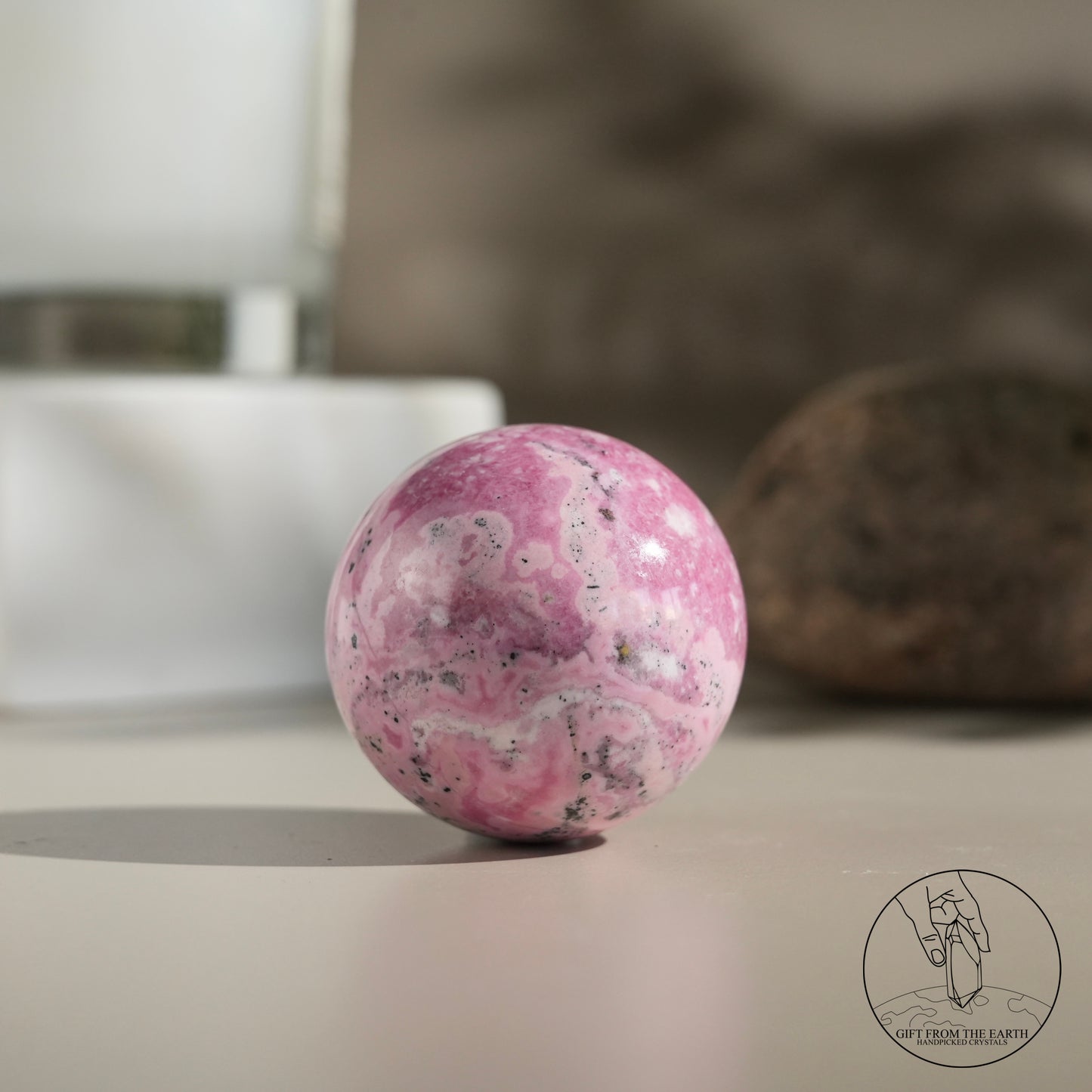 Peruvian rhodochrosite sphere