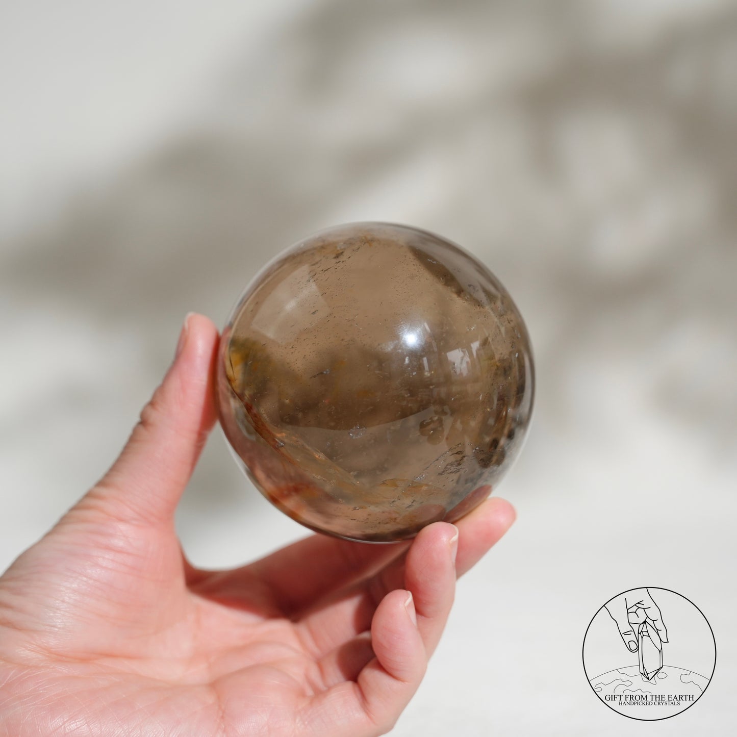 Smoky quartz sphere